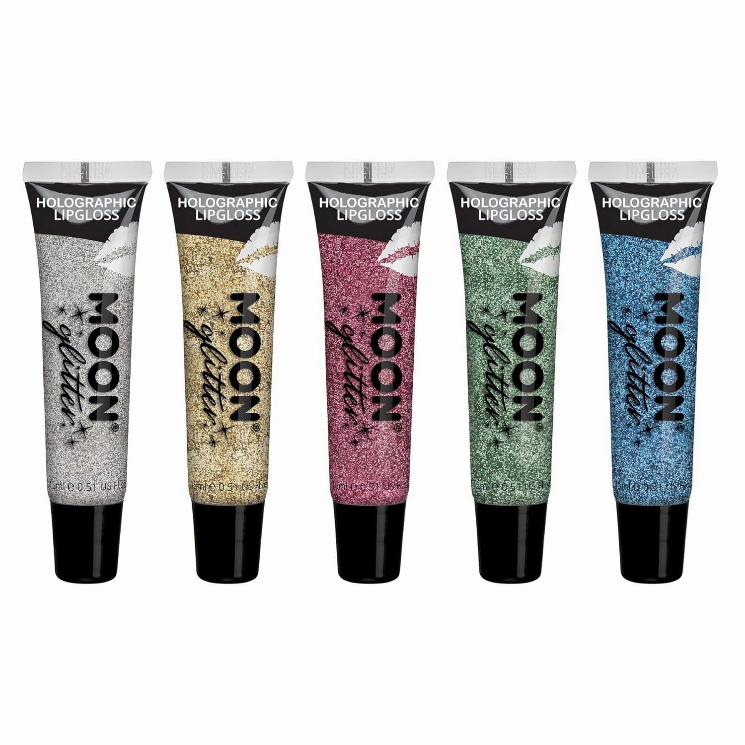 Holographic Glitter Lipgloss by Moon Glitter - 0.50fl oz - Set of 5