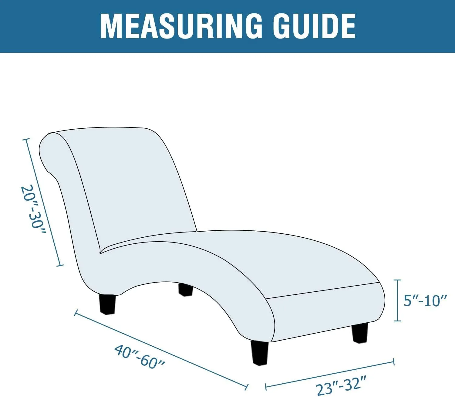 H.VERSAILTEX Chaise Lounge Cover Indoor Velvet Chaise Slipcover High Stretch Lounge Chair Cover Luxury Armless Chaise Cover for Living Room, Machine Washable, Grey