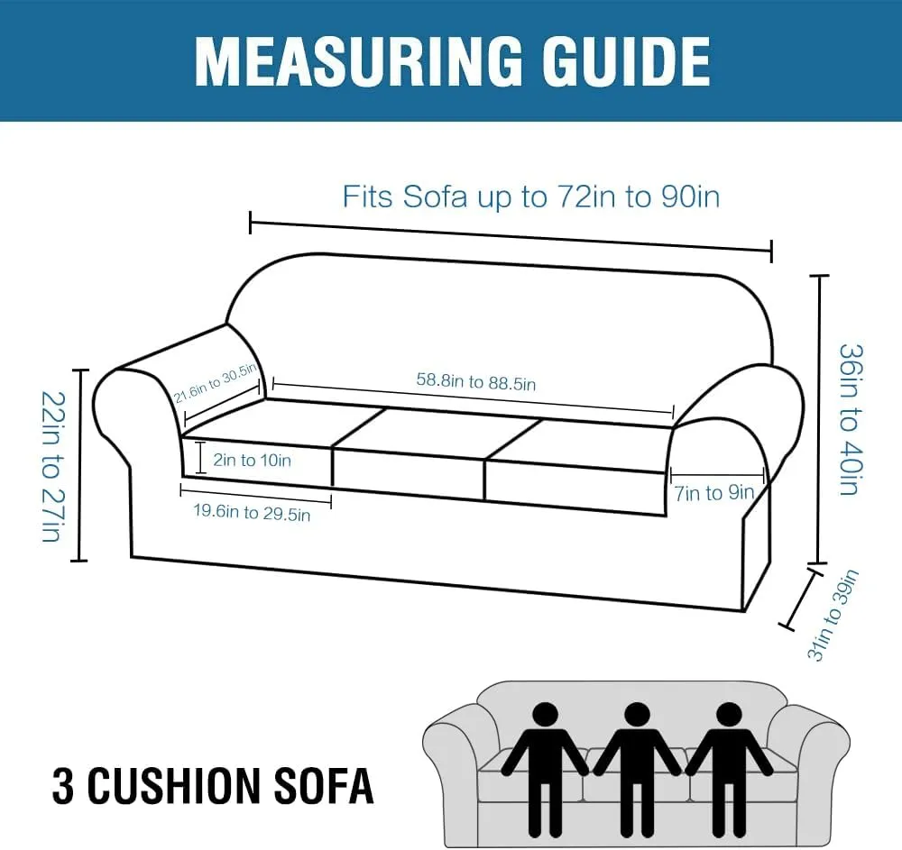 H.VERSAILTEX Modern Velvet Plush 4 Piece High Stretch Sofa Slipcover Strap Sofa Cover Furniture Protector Form Fit Luxury Thick Velvet Sofa Cover for 3 Cushion Couch Width Up to 90 Inch (Sofa, Camel)