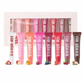 Hydrating Lip Gloss, Fruit Flavoured Lip Oil, Moisturizing Repair Lip Care, Luscious Pout, Provides Nourishment, 10ml, 8 Pieces, for Dry Lips, Teens, Kids