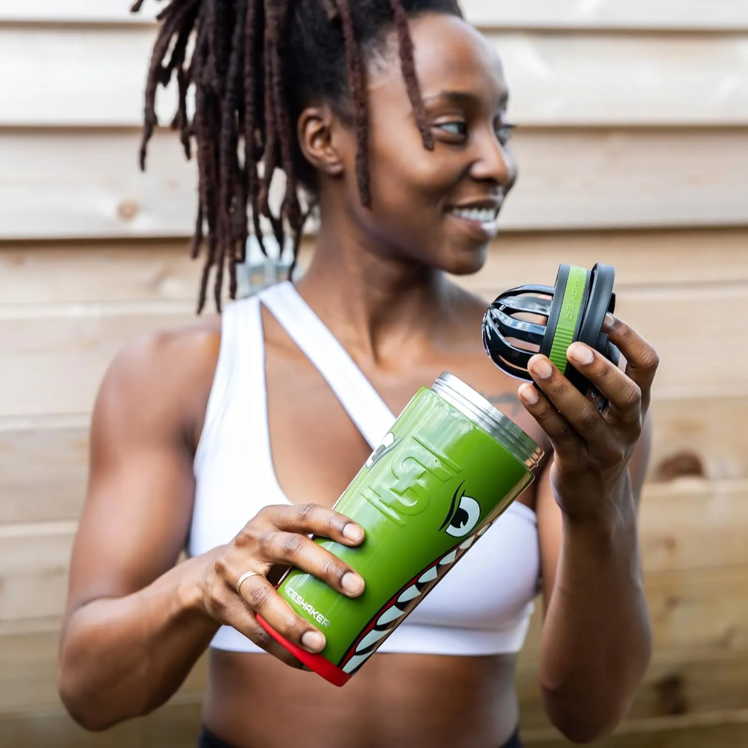 Ice Shaker Insulated Stainless Steel Shaker Bottle | 26oz, Bomber | Cold for 30  Hours | Insulated Cup with Twist-on Agitator | Odor-Free Bottle for Protein Shakes, Water, Smoothies, Cocktails