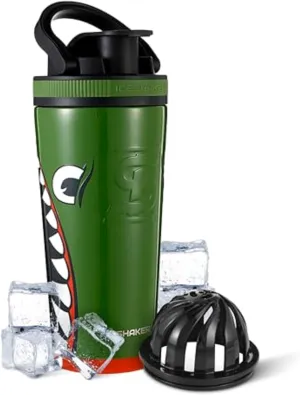 Ice Shaker Insulated Stainless Steel Shaker Bottle | 26oz, Bomber | Cold for 30  Hours | Insulated Cup with Twist-on Agitator | Odor-Free Bottle for Protein Shakes, Water, Smoothies, Cocktails