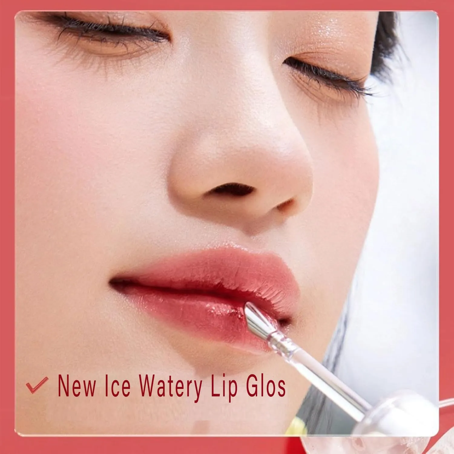 Ice Watery Lip Gloss,Mirror Tea Light Lip Glaze,Glasting Water Gloss,Lip Gloss Metal Applicator, Lip Hydrating Non-sticky Lip Gloss,Moisturizing Lip Oil No Sticky (10, 1pcs)