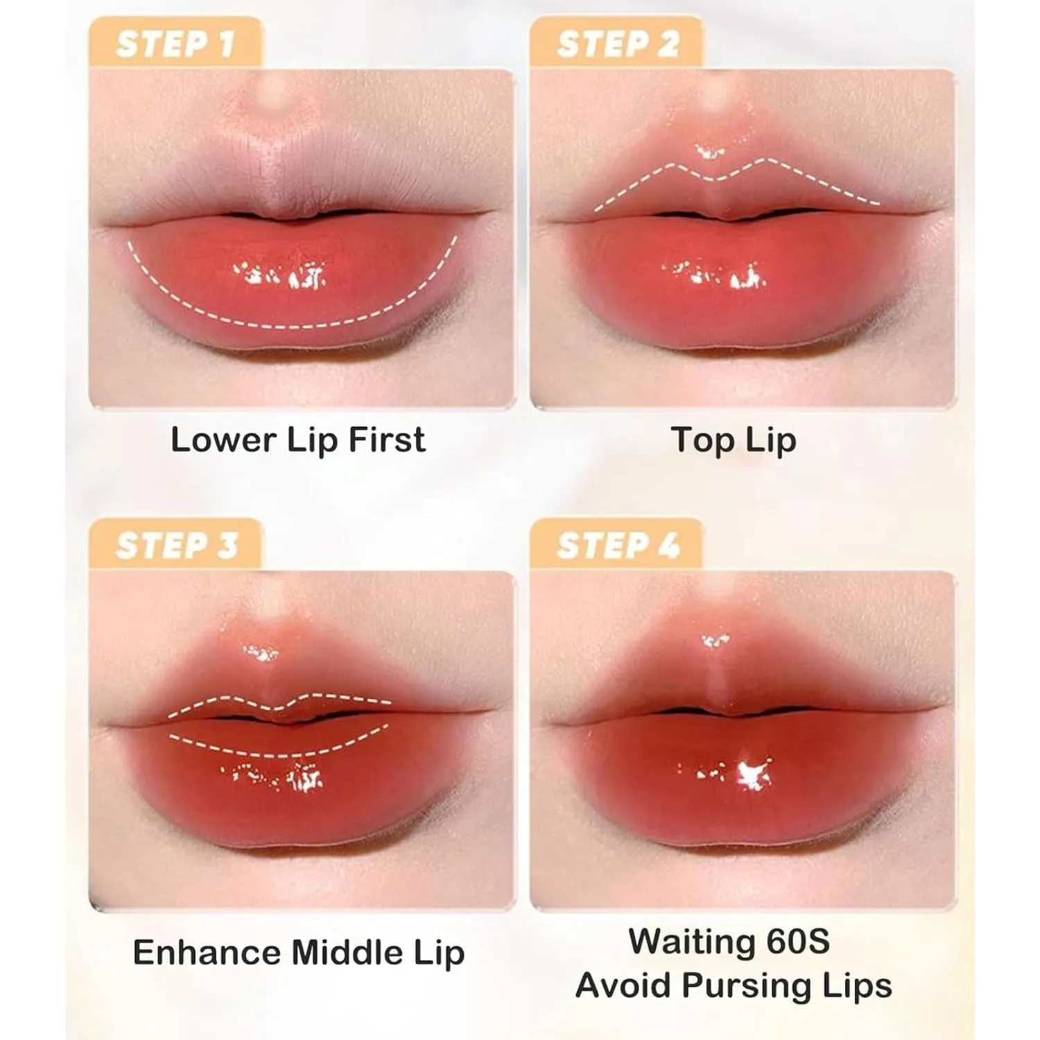 Ice Watery Lip Gloss,Mirror Tea Light Lip Glaze,Glasting Water Gloss,Lip Gloss Metal Applicator, Lip Hydrating Non-sticky Lip Gloss,Moisturizing Lip Oil No Sticky (10, 1pcs)