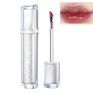 Ice Watery Lip Gloss,Mirror Tea Light Lip Glaze,Glasting Water Gloss,Lip Gloss Metal Applicator, Lip Hydrating Non-sticky Lip Gloss,Moisturizing Lip Oil No Sticky (10, 1pcs)
