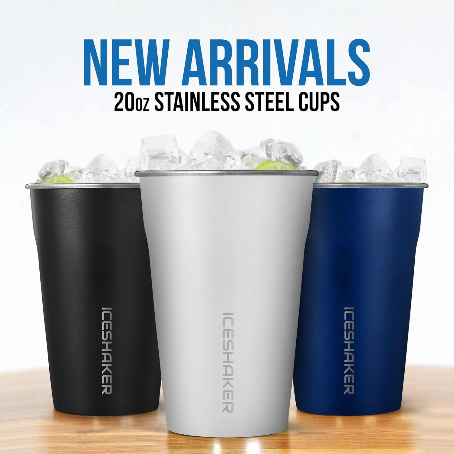 Ice Shaker Insulated Stainless Steel Shaker Bottle | 26oz, Gold | Cold for 30  Hours | Insulated Cup with Twist-on Agitator | Odor-Free Bottle for Protein Shakes, Water, Smoothies, Cocktails