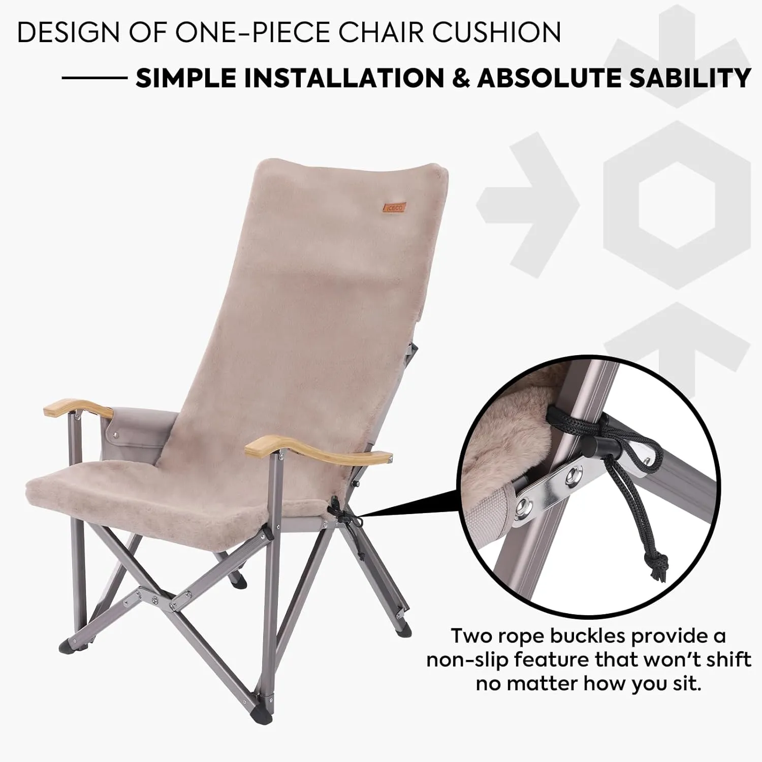 ICECO Plush Chair Cushion High Back Chair (just Cushion not Include Chair), Currently not Suitable for Adjustable Chair (Will be Optimized and Updated Later), Portable with Storage Bag