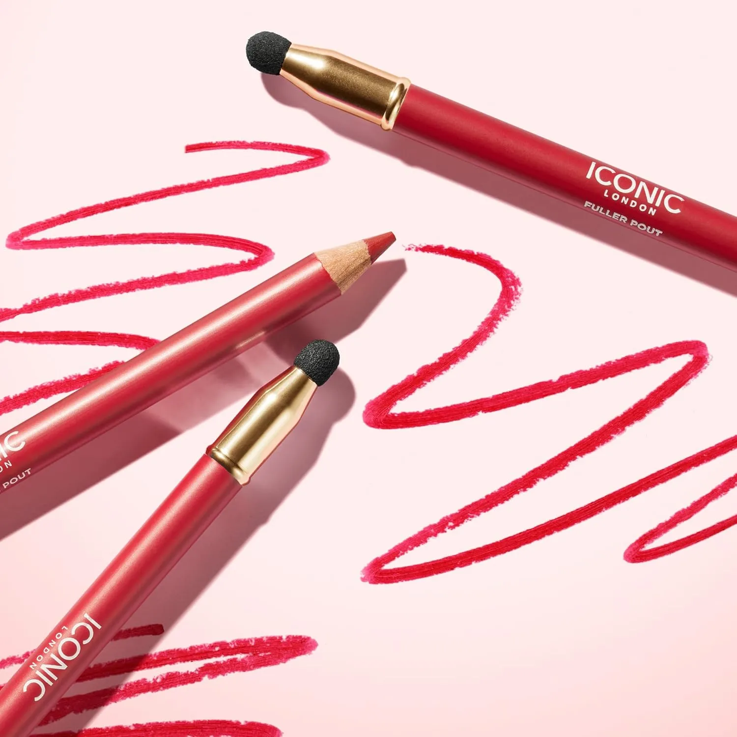 ICONIC LONDON Fuller Pout Sculpting Lip Liner | Blendable, Dual Ended Lip Liner with Creamy Colour and Lip Sponge for Buffing, Cruelty-Free, Vegan Makeup