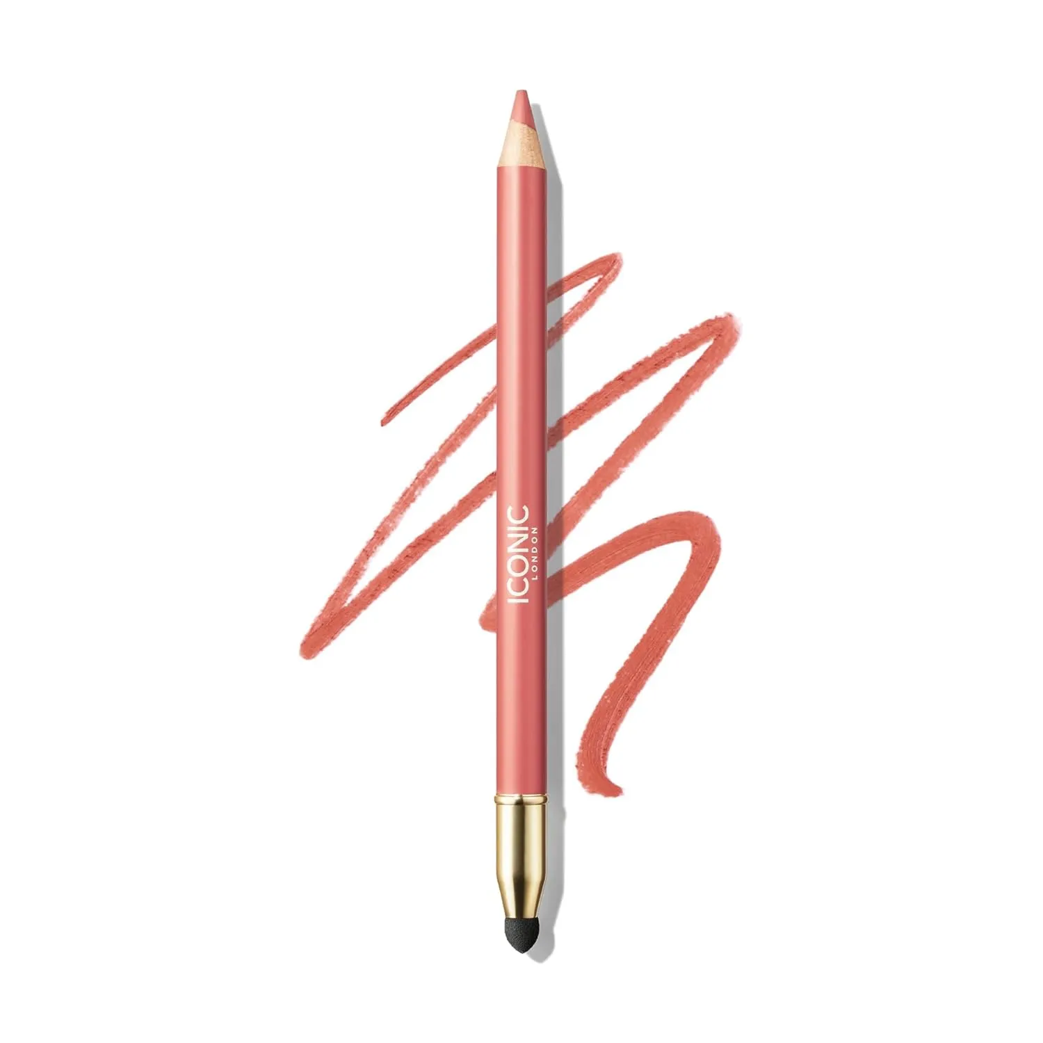 ICONIC LONDON Fuller Pout Sculpting Lip Liner | Blendable, Dual Ended Lip Liner with Creamy Colour and Lip Sponge for Buffing, Cruelty-Free, Vegan Makeup
