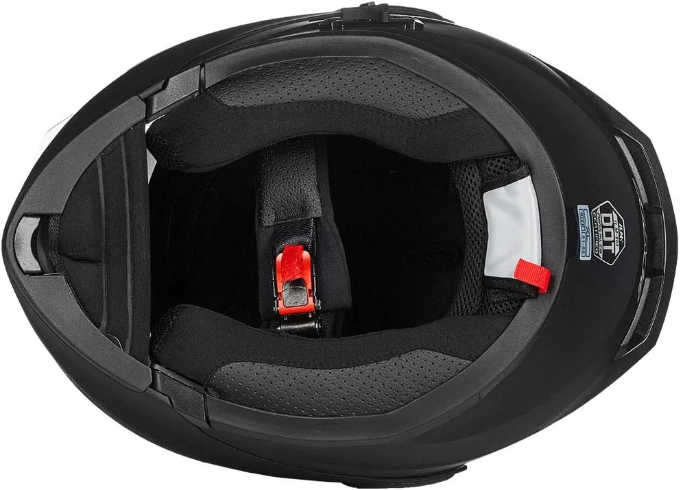 ILM Bluetooth Motorcycle Helmet Modular Flip up Full Face Dual Visor Mp3 Intercom FM Radio DOT Model 902BT(Matte Black, Large)