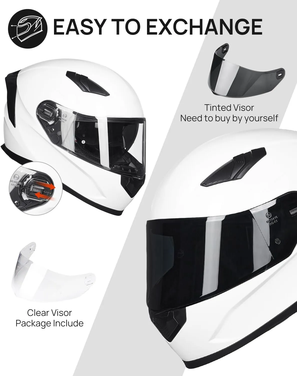 ILM Motorcycle Helmets Full Face with Anti-Fog Pinlock for Cascos para Motos Snowmobile Mens Women Heated Shield Compatible DOT Model 129
