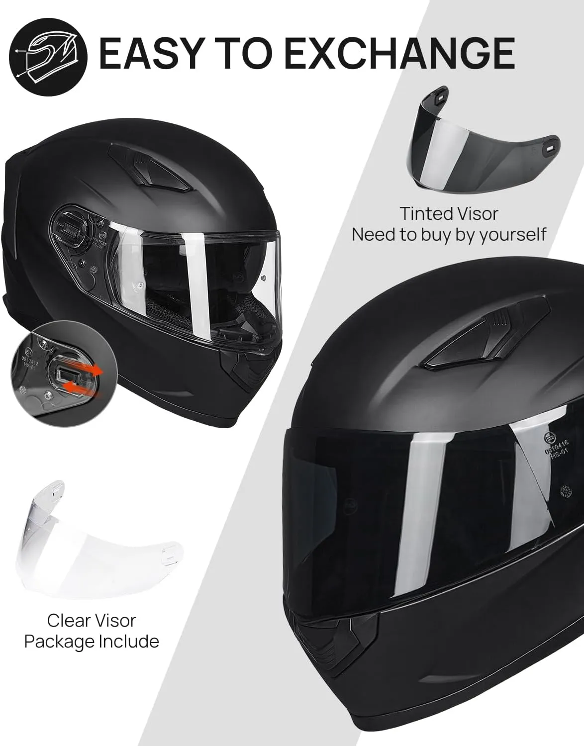 ILM Motorcycle Helmets Full Face with Anti-Fog Pinlock for Cascos para Motos Snowmobile Mens Women Heated Shield Compatible DOT Model 129