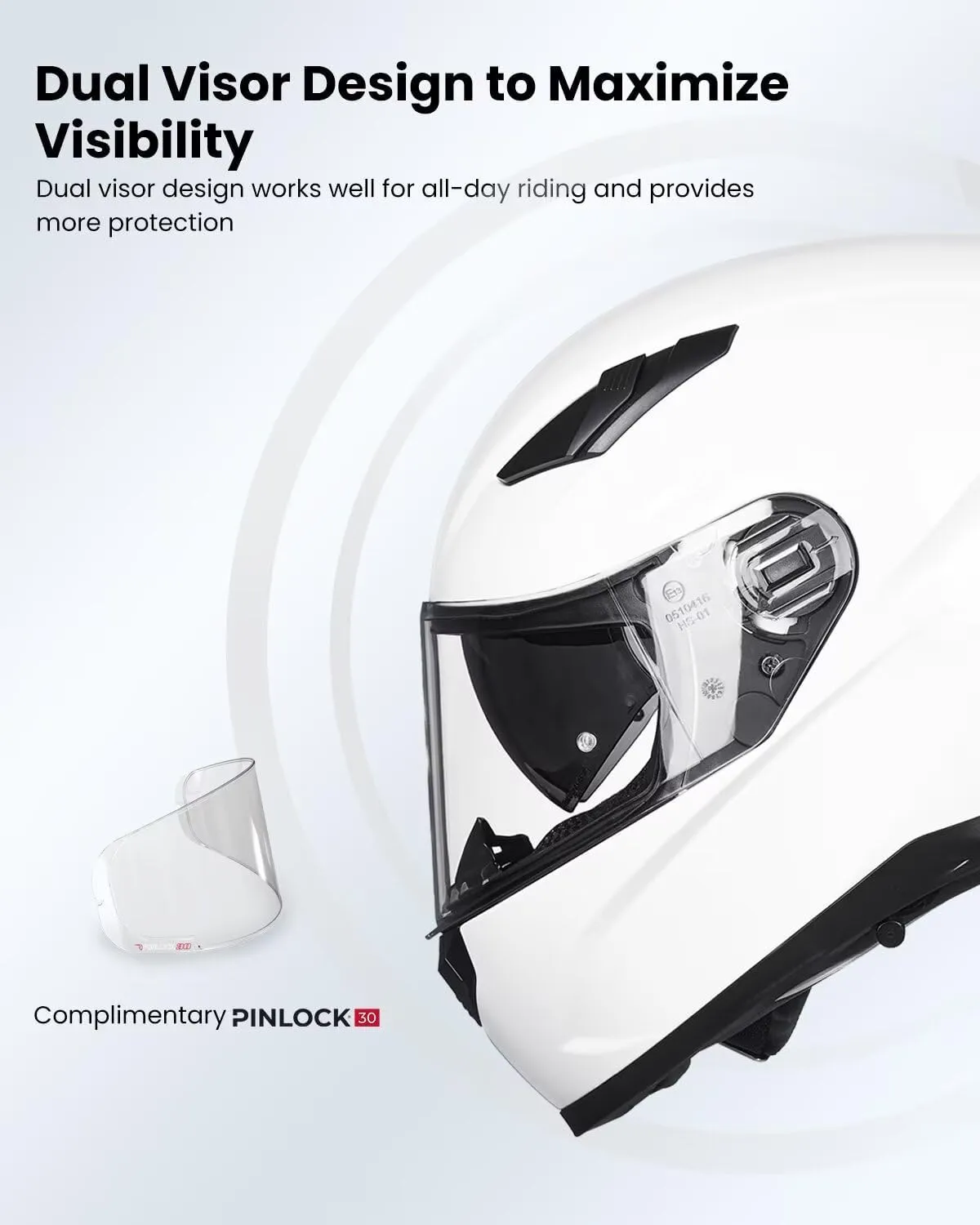 ILM Motorcycle Helmets Full Face with Anti-Fog Pinlock for Cascos para Motos Snowmobile Mens Women Heated Shield Compatible DOT Model 129