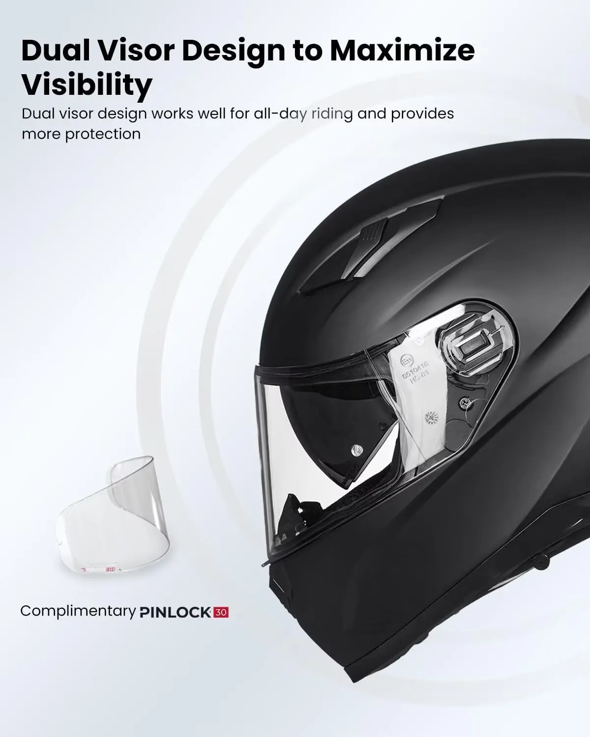 ILM Motorcycle Helmets Full Face with Anti-Fog Pinlock for Cascos para Motos Snowmobile Mens Women Heated Shield Compatible DOT Model 129