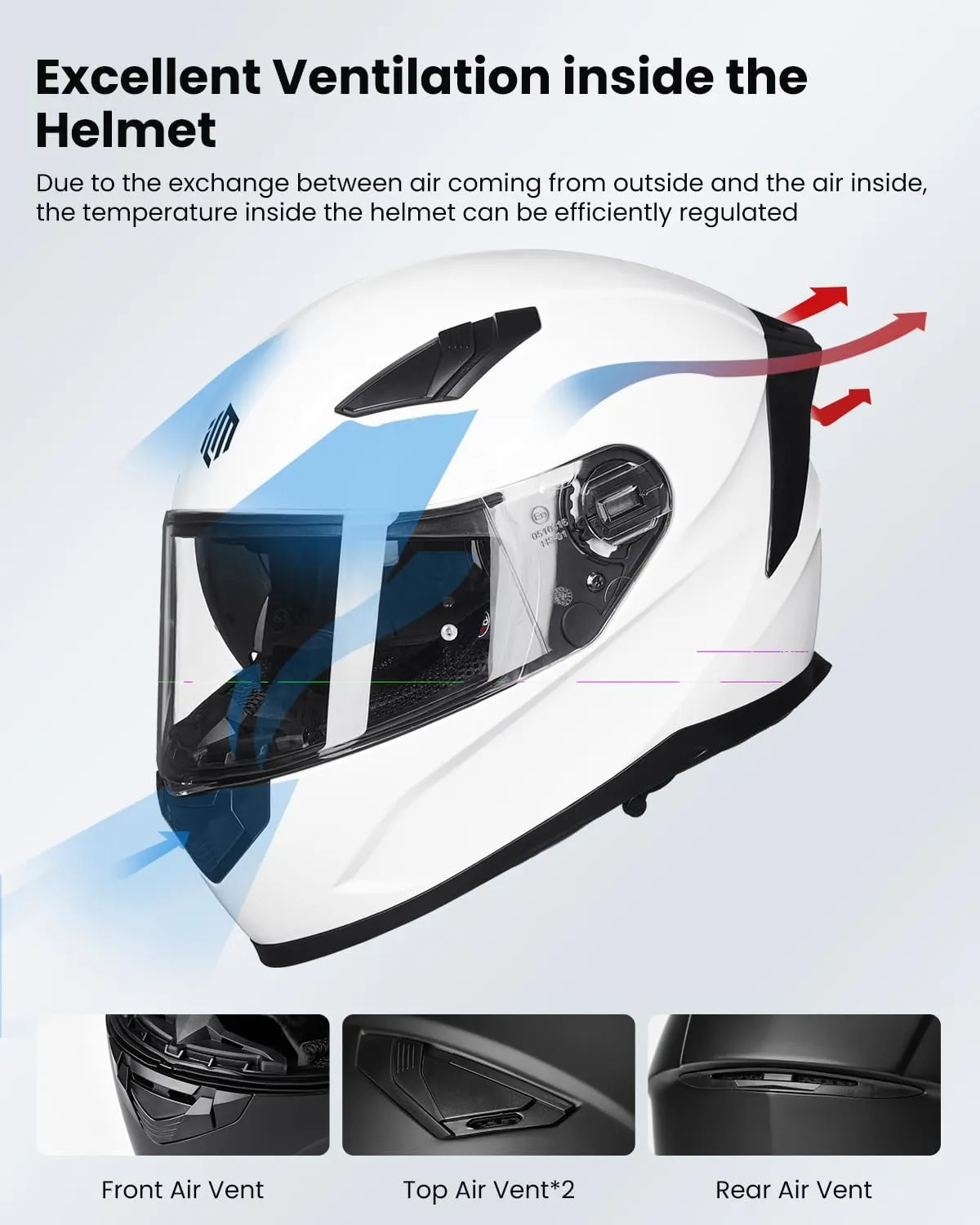 ILM Motorcycle Helmets Full Face with Anti-Fog Pinlock for Cascos para Motos Snowmobile Mens Women Heated Shield Compatible DOT Model 129