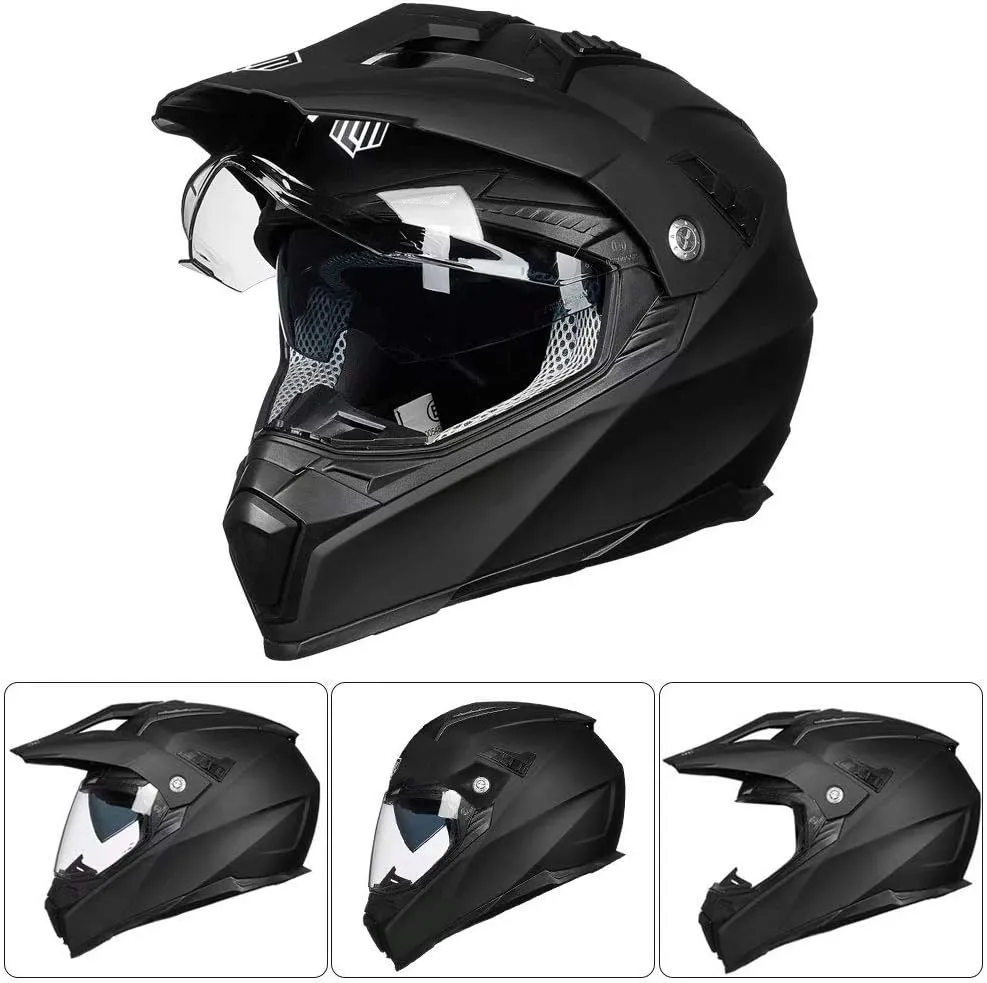 ILM Off Road Motorcycle Dual Sport Helmet Full Face Sun Visor Dirt Bike ATV Motocross Casco DOT Certified Model 606V