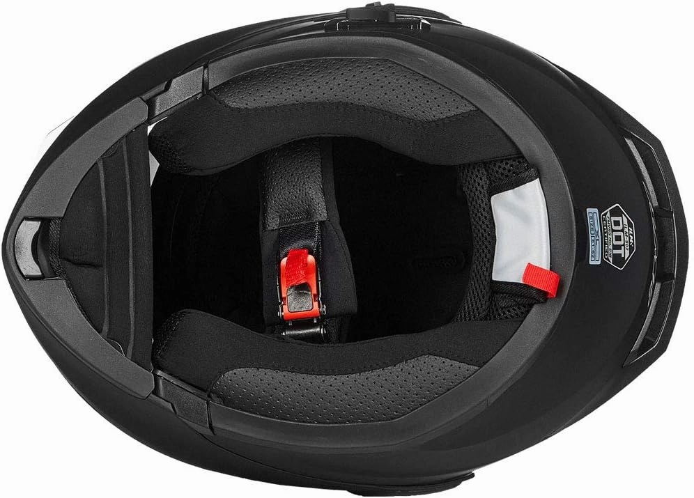 ILM Bluetooth Motorcycle Helmet Modular Flip up Full Face Dual Visor Mp3 Intercom FM Radio DOT Model 902BT(Matte Black, Large)