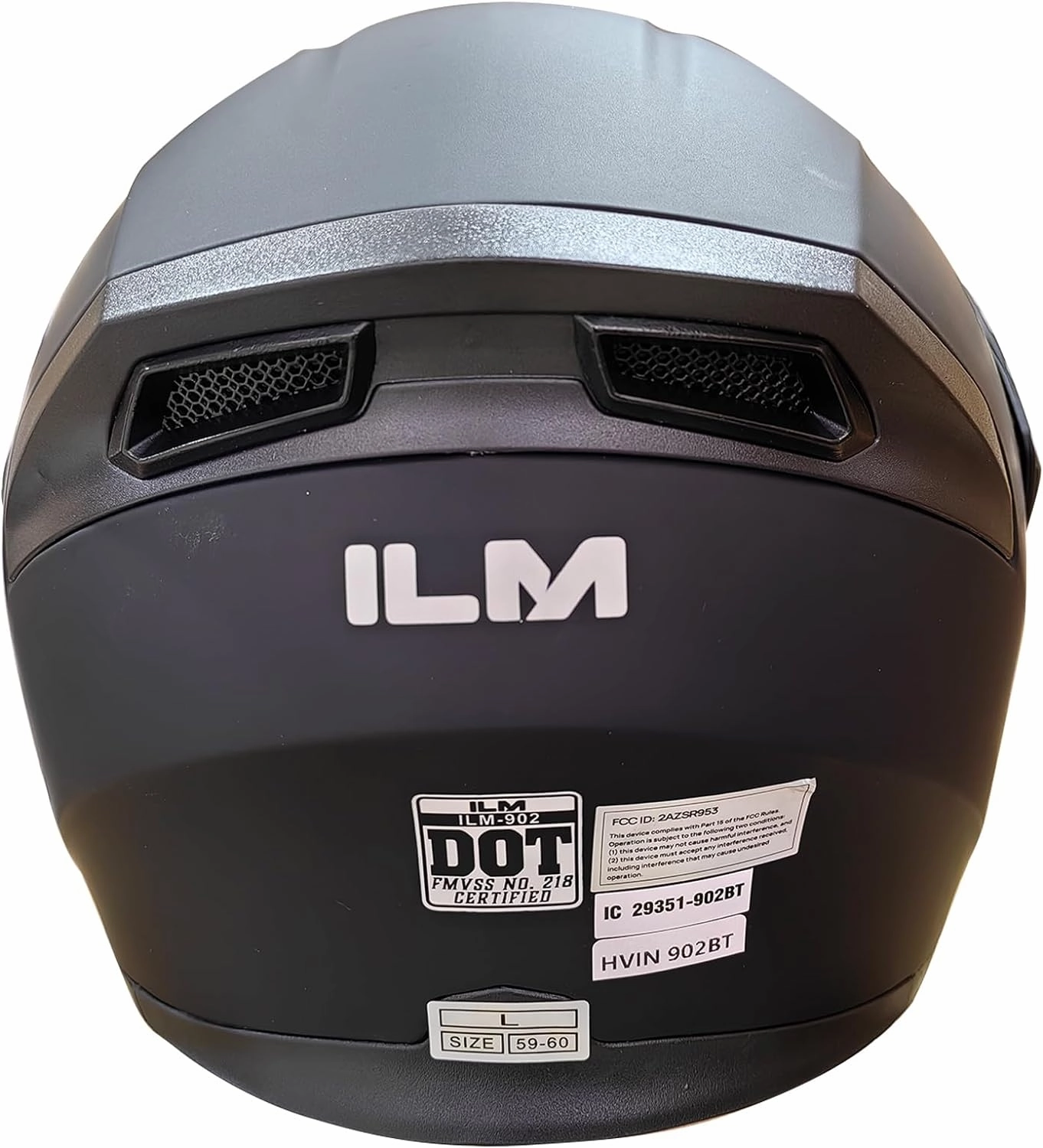 ILM Bluetooth Motorcycle Helmet Modular Flip up Full Face Dual Visor Mp3 Intercom FM Radio DOT Model 902BT(Matte Black, Large)
