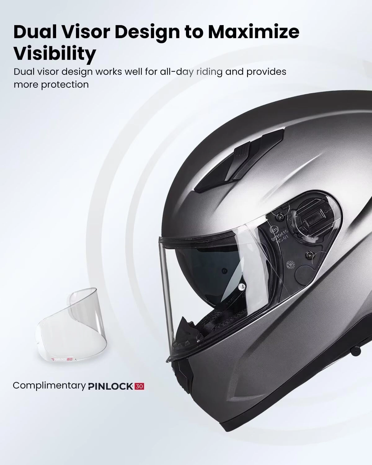 ILM Motorcycle Helmets Full Face with Anti-Fog Pinlock for Cascos para Motos Snowmobile Mens Women Heated Shield Compatible DOT Model 129