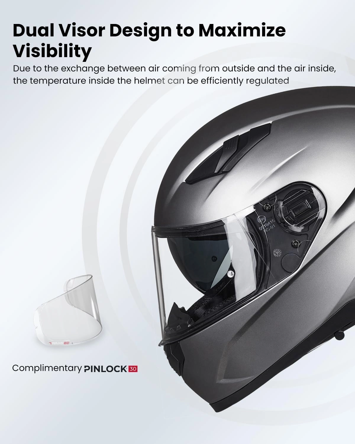ILM Motorcycle Helmets Full Face with Anti-Fog Pinlock for Cascos para Motos Snowmobile Mens Women Heated Shield Compatible DOT Model 129