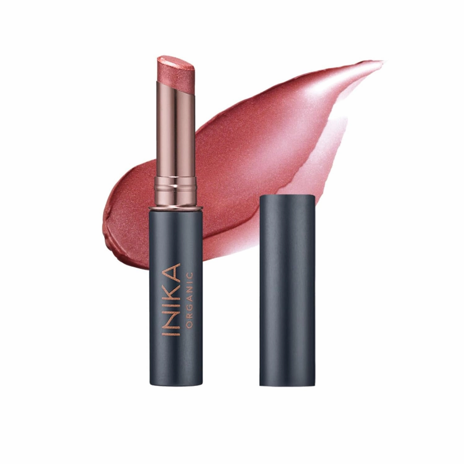 INIKA Organic Vegan Tinted Lip Balm, Long Lasting Lip Tint Stain with Shea Butter, Vitamin E & Coconut Oil, Hydrates and Restores Dry Lips, Cruelty-Free, Sustainable Packaging, 3.5 g - Rose