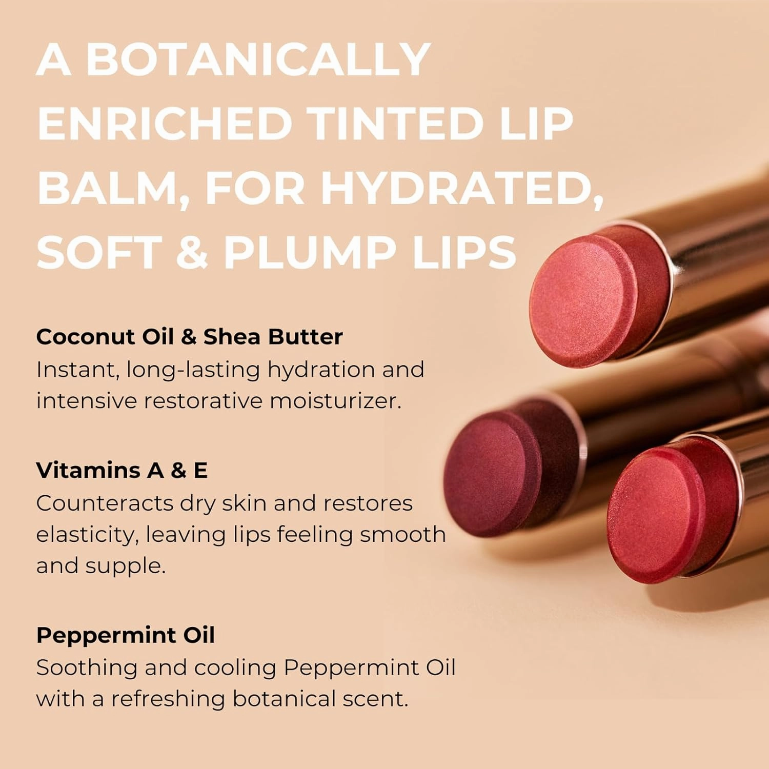 INIKA Organic Vegan Tinted Lip Balm, Long Lasting Lip Tint Stain with Shea Butter, Vitamin E & Coconut Oil, Hydrates and Restores Dry Lips, Cruelty-Free, Sustainable Packaging, 3.5 g - Rose