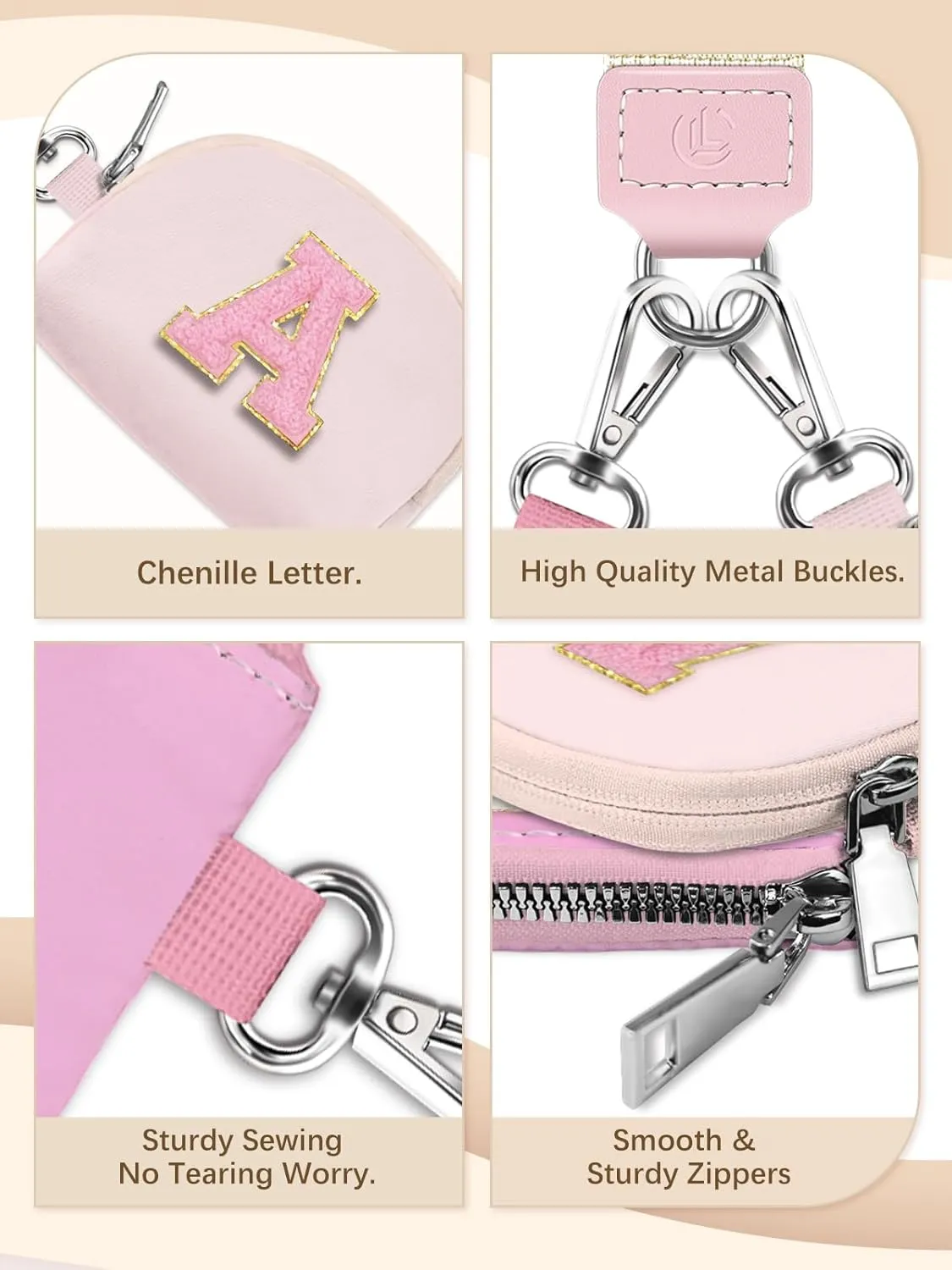 Initial Wristlet Wallet for Women,Small Dual Pouch Wristlet,Personalised Keychain Wallet,Mini Zip Around Coin Pouse