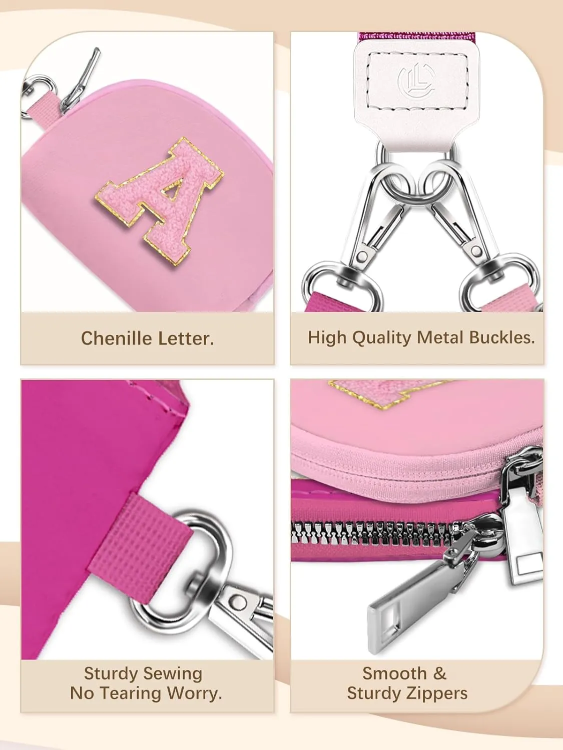 Initial Wristlet Wallet for Women,Small Dual Pouch Wristlet,Personalised Keychain Wallet,Mini Zip Around Coin Pouse