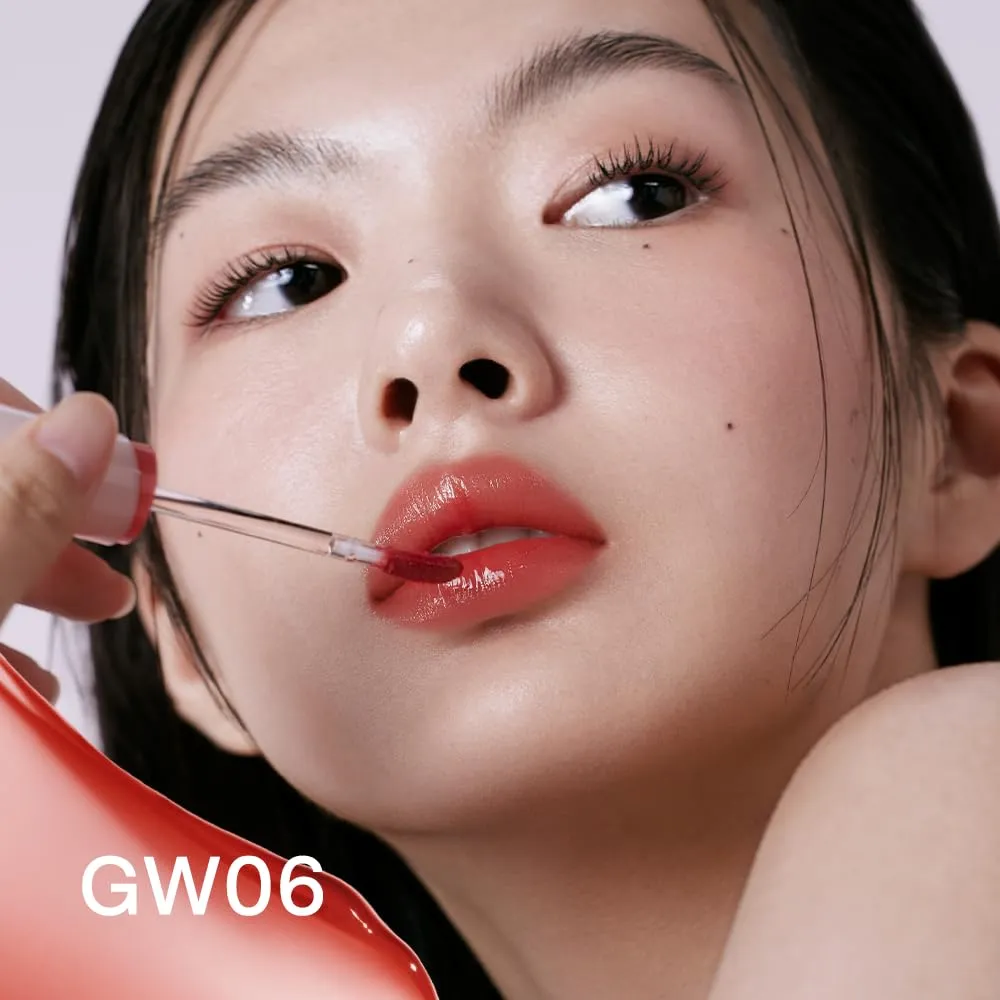 INTO YOU Glow Lip Tint, Plumping Lip Gloss, Nourishing Hydrating Moisturizing Lip Oil, Non-Sticky, Long-lasting, Waterproof, High Shine Liquid Lipstick, Stay 8 Hour, for Women Makeup, GW06