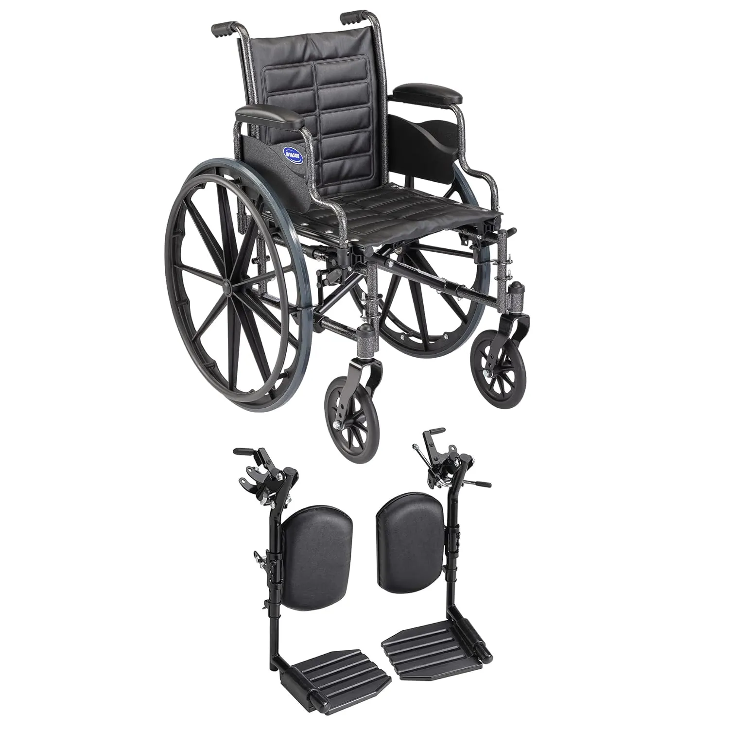 Invacare Series Tracer EX2 Standard Folding Wheelchair for Adult with 20" Seat Width and Legrests & Desk Arms