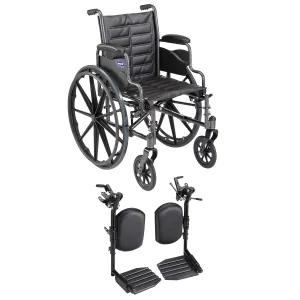 Invacare Series Tracer EX2 Standard Folding Wheelchair for Adult with 20" Seat Width and Legrests & Desk Arms