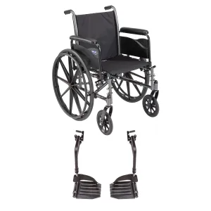 Invacare Series Tracer SX5 Everyday Folding Wheelchair for Adult with 18" Seat Width and Footrests & Full Arms