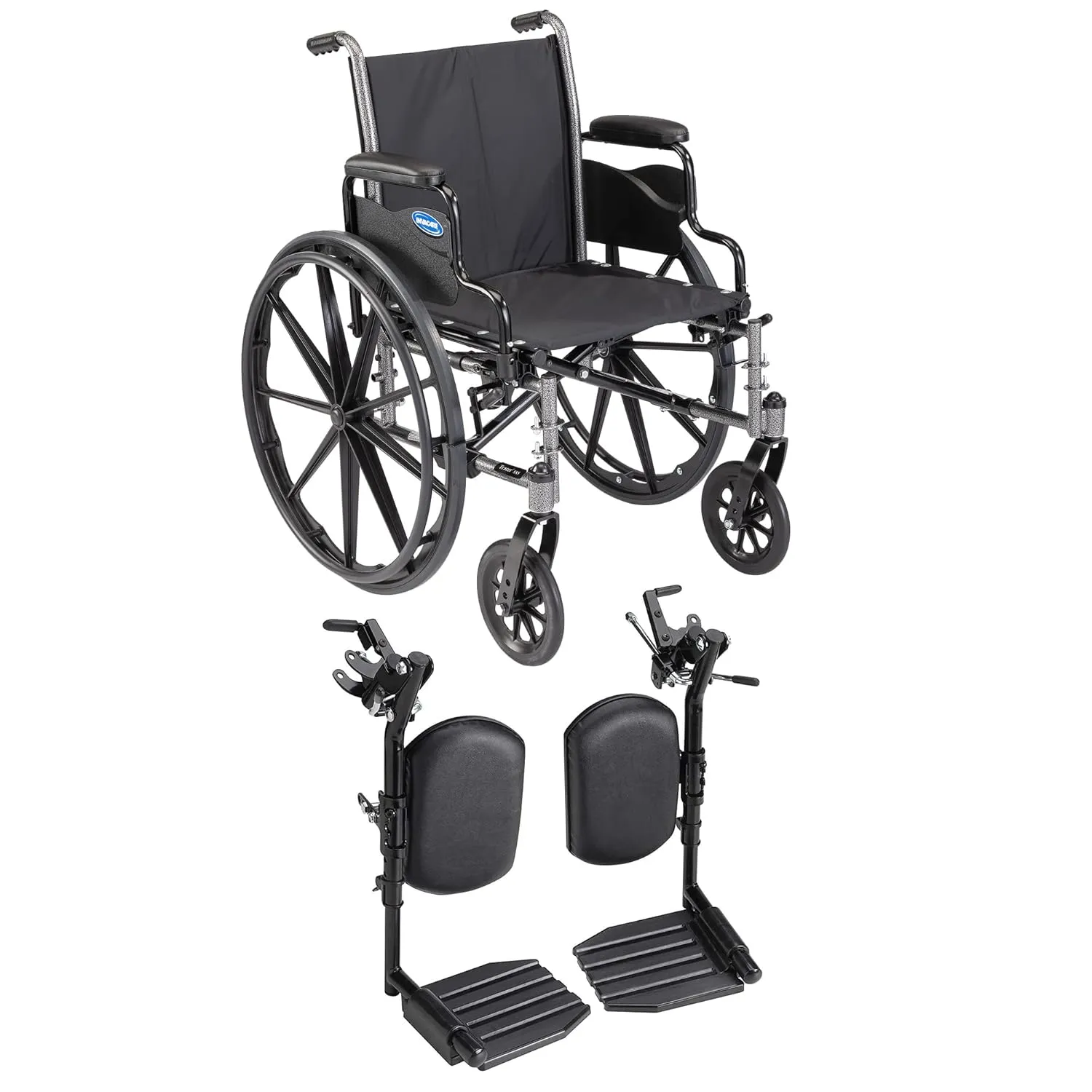 Invacare Series Tracer SX5 Everyday Folding Wheelchair for Adult with 18" Seat Width and Legrests & Desk Arms