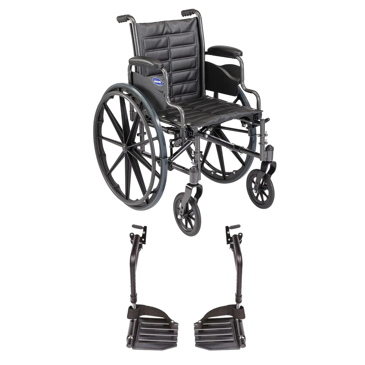 Invacare Tracer EX2 Wheelchair for Adults Standard Folding 20 Inch Seat Footrests & Desk Arms
