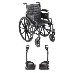 Invacare Tracer EX2 Wheelchair for Adults Standard Folding 20 Inch Seat Footrests & Desk Arms