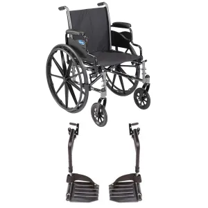 Invacare Tracer SX5 Wheelchair for Adults Everyday Folding 22 Inch Seat Footrests & Desk Arms