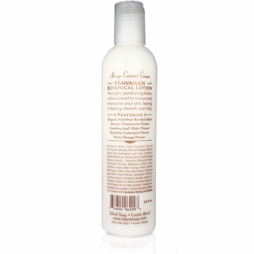 Island Soap and Candle Works Mango Coconut Guava Scented Body Lotion for Men and Women - Paraben Free Body Moisturizer - Hydrating Hawaiian Skincare - 8.5 Fl Oz. Bottle