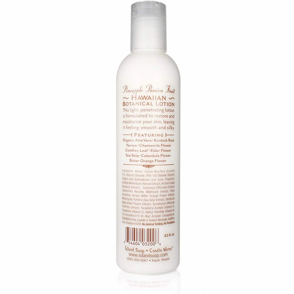 Island Soap and Candle Works Pineapple Scented Body Lotion for Men and Women, Paraben Free Body Moisturizer - Hydrating Hawaiian Skincare - Pineapple Passion Fruit - 8.5 Fl Oz Bottle