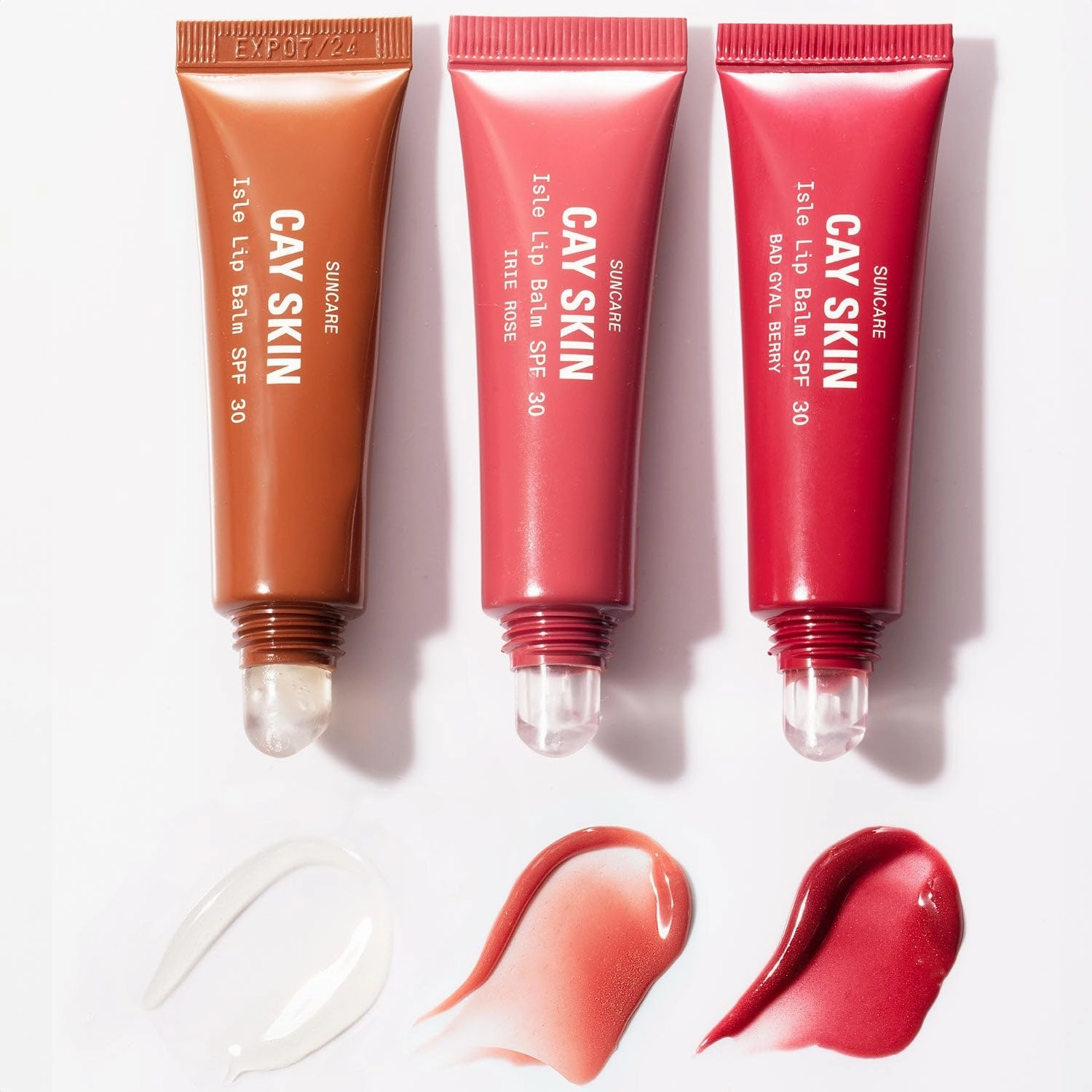 Isle Glow Lip Balm with SPF 30 (Pack of 3) - SPF Lip Balm w/Sea Moss, Aloe Stem Cells, Vitamin E & More - Vegan Lip Balm With Sunscreen - Non-Sticky & Glossy Hydrating Lip Balm for All Skin Tones