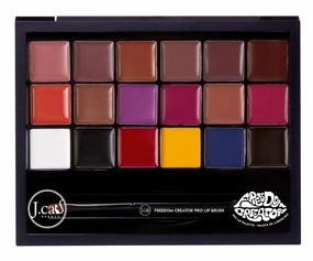 J.CAT BEAUTY Freedom Creator Lip Palette with 18 Versatile Shades for Personalized Lip Colours, Glossy Pigmented Shades for Soft and Bold Looks, Freedom First
