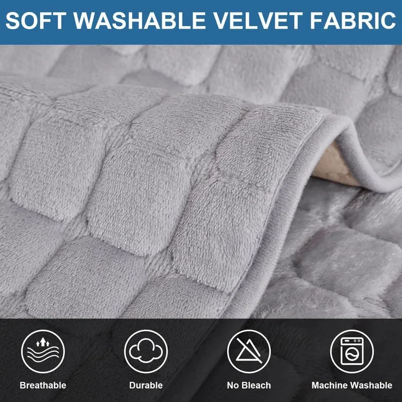 JIAN YA NA Sectional Couch Cover, Velvet Sofa Slipcover for Pets and Kids, Anti-Slip Washable Furniture Protector for 3-Cushion Couch, Loveseat, Recliner, L-Shaped Sofa, Armrest & Backrest (1 Piece)