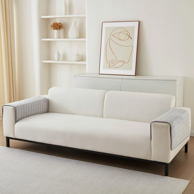 JIAN YA NA Sectional Couch Cover, Velvet Sofa Slipcover for Pets and Kids, Anti-Slip Washable Furniture Protector for 3-Cushion Couch, Loveseat, Recliner, L-Shaped Sofa, Armrest & Backrest (1 Piece)