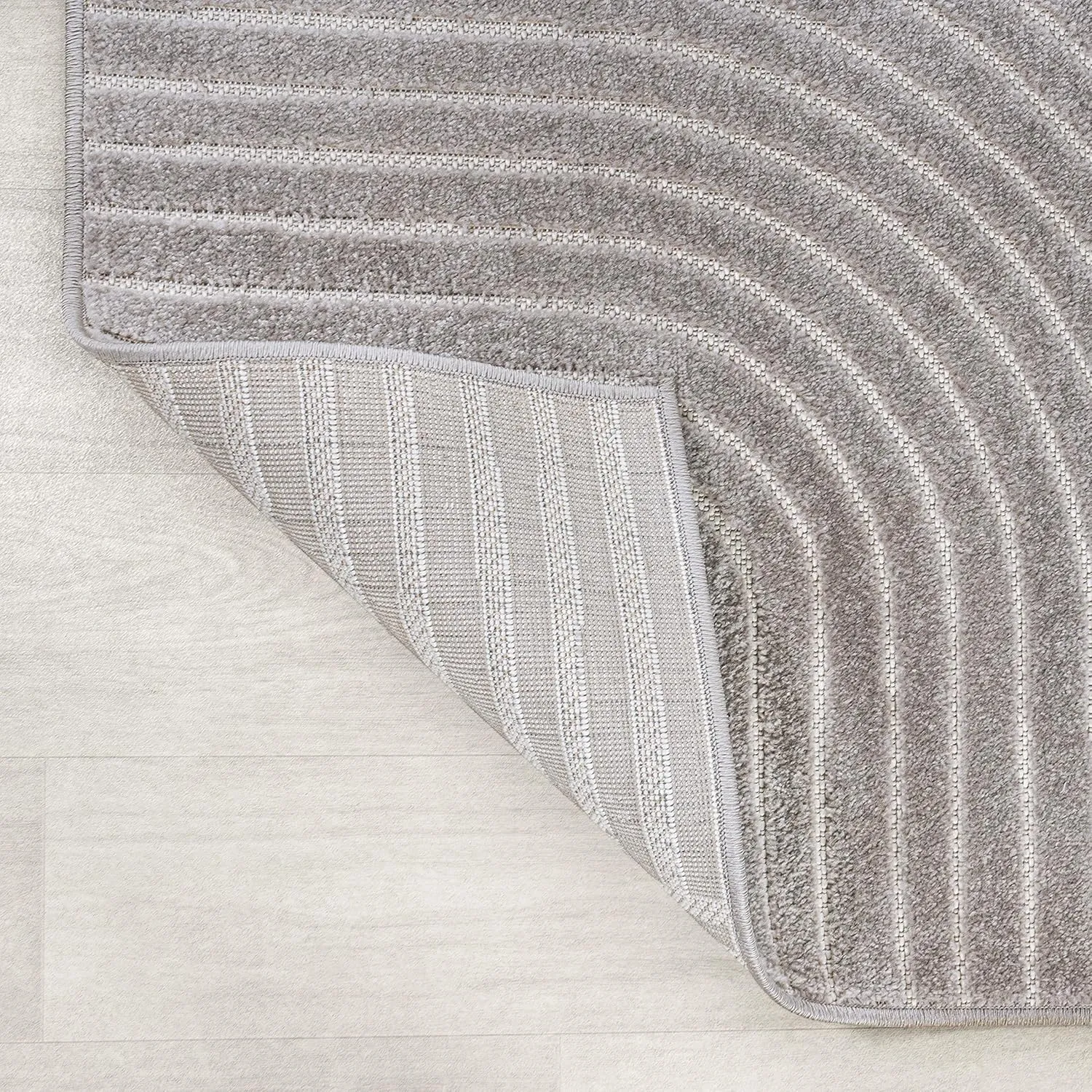 JONATHAN Y SCN100A-28 Skagen High-Low Minimalist Curve Geometric Indoor/Outdoor Runner Rug, Modern, Contemporary,Geometric, Bohemian, Bedroom, Kitchen, Living Room, Non Shedding, Gray/Ivory,2' x 8'