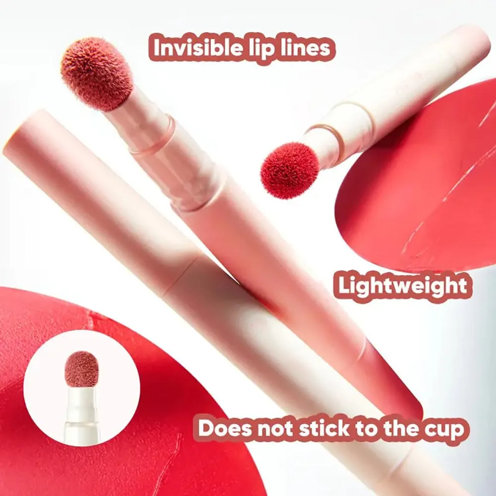 Judydolll Cushion Lip Powder Cream, 2 in 1 Lipstick and Cushion Foundation Moisturizes Plump Fades Lip Lines (#N18)