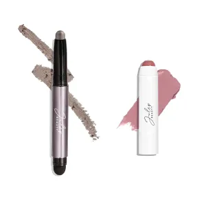 Julep Eyeshadow 101 Crème to Powder Waterproof Eyeshadow Stick, Taupe Shimmer & It's Balm Tinted Lip Balm   Buildable Lip Color, Dusty Orchid Shimmer