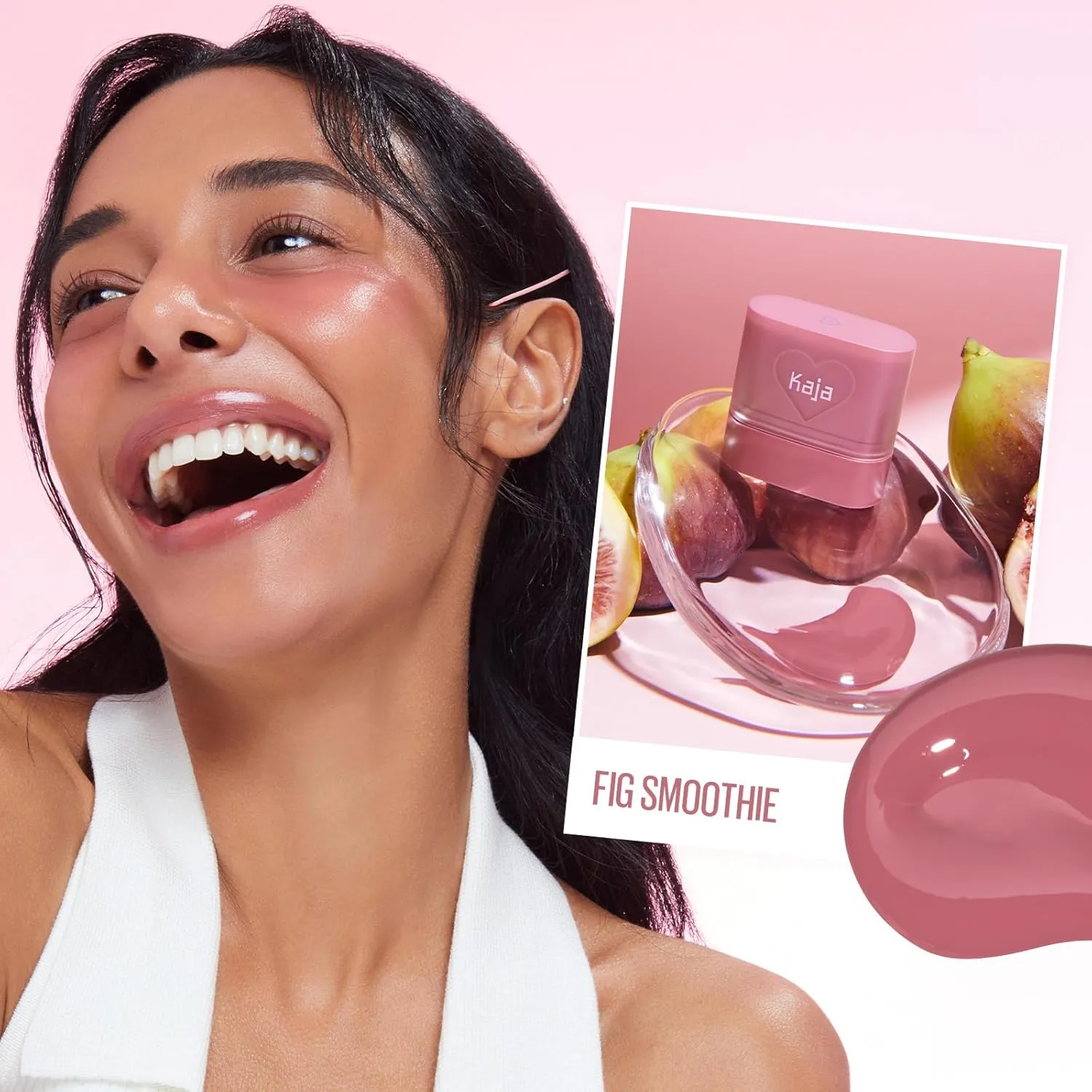 Kaja Cheek & Lip - Dewy Bar 04 Fig Smoothie Sorbet | Creamy Blusher and Balm Multi-Stick, 45% Moisturizing Oil, Apple Extract, Vitamin-Hyaluronic Acid Infused, High Shine, 10g