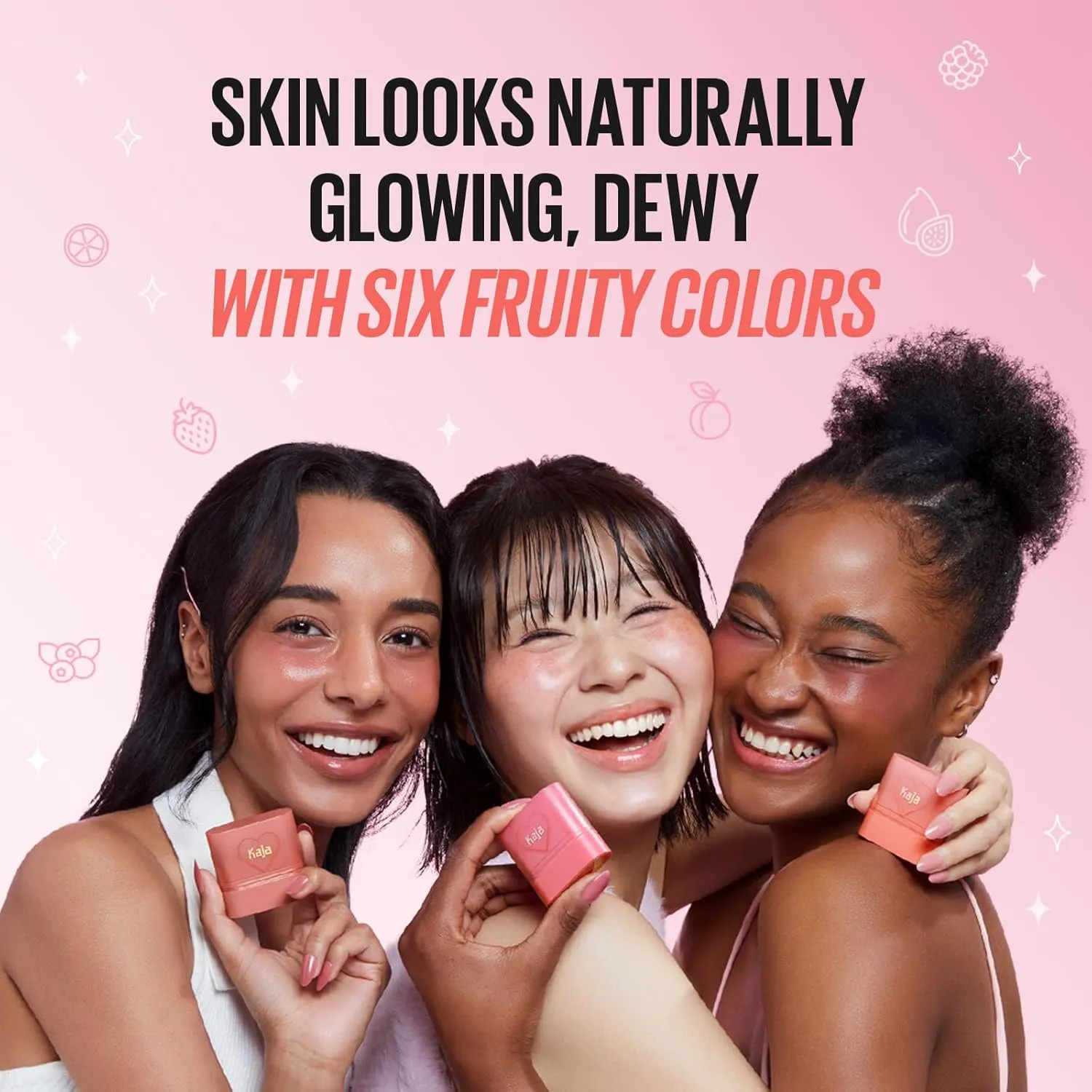 Kaja Cheek & Lip - Dewy Bar 04 Fig Smoothie Sorbet | Creamy Blusher and Balm Multi-Stick, 45% Moisturizing Oil, Apple Extract, Vitamin-Hyaluronic Acid Infused, High Shine, 10g