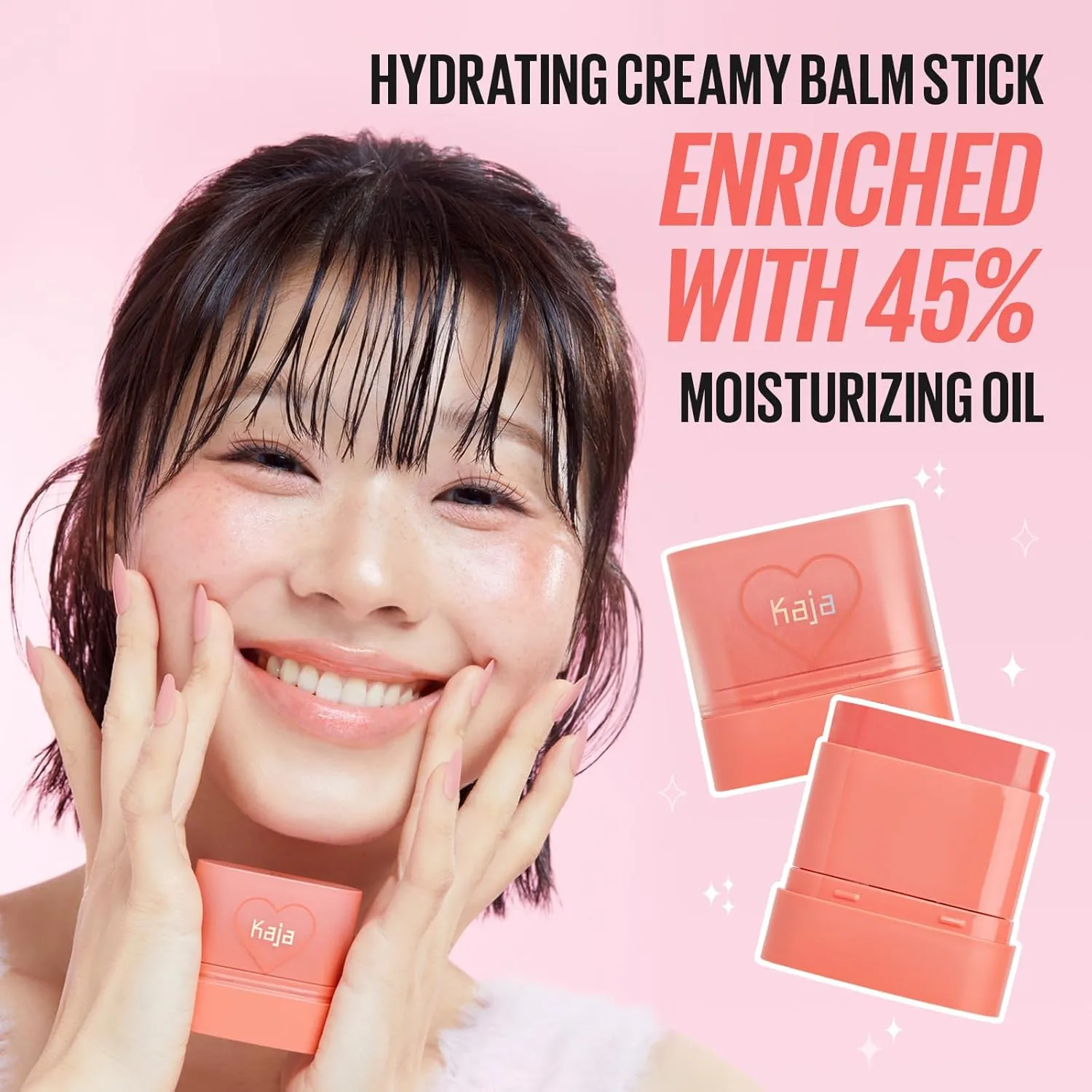Kaja Cheek & Lip - Dewy Bar 04 Fig Smoothie Sorbet | Creamy Blusher and Balm Multi-Stick, 45% Moisturizing Oil, Apple Extract, Vitamin-Hyaluronic Acid Infused, High Shine, 10g