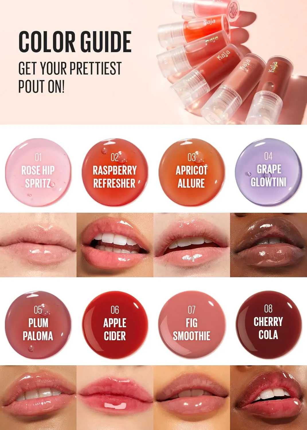 Kaja Juicy Glass Lip Plumping Oil | 06 Apple Cider | Hydrating, Feel Plumped and Lightweight with Vitamin Tree Fruit Oil, Vegan, Cruelty-Free, Clear Tint Stain Shine Gloss Plumper, Mother's Day