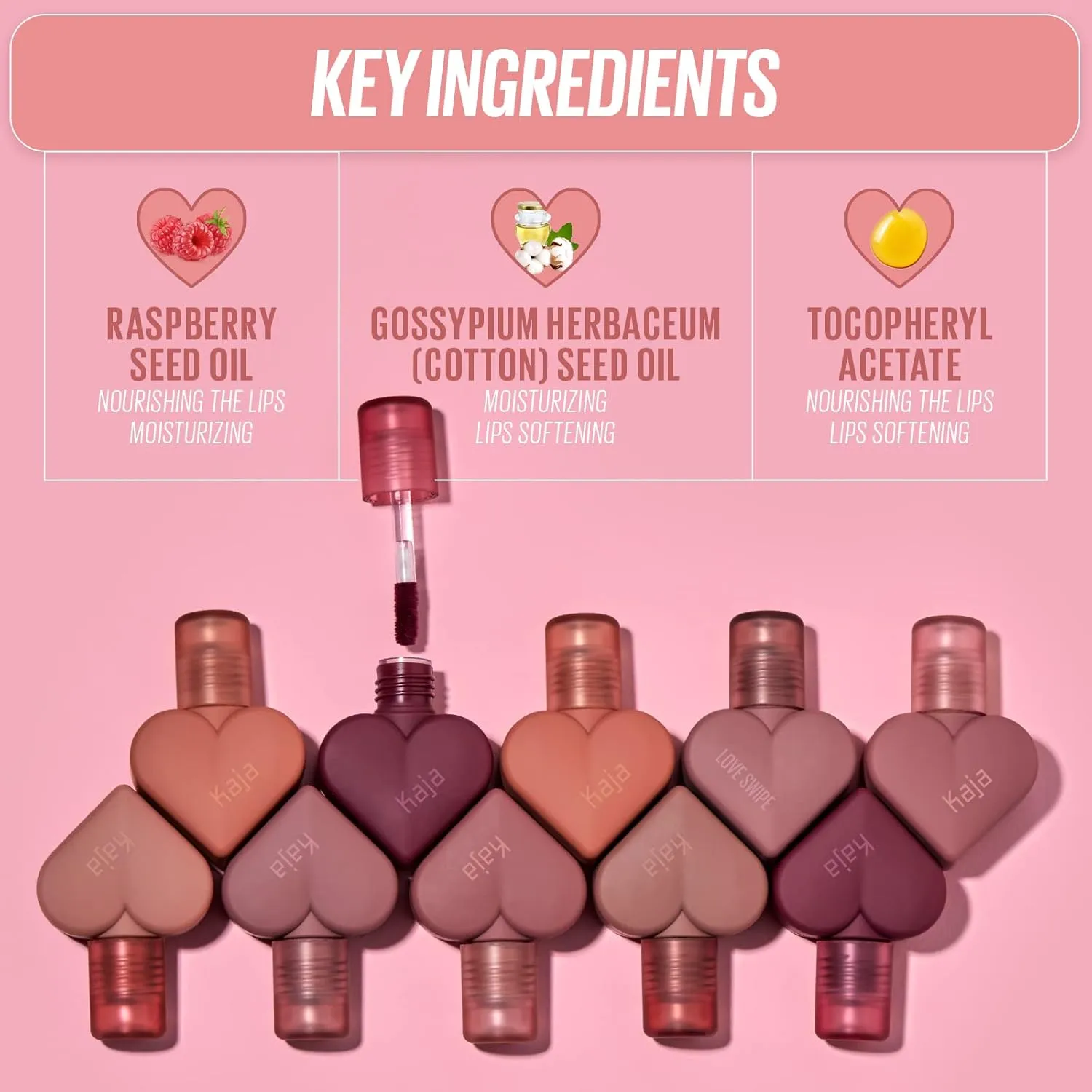 Kaja Lip Mousse - Love Swipe 01 Call Me | with Raspberry Seed Oil and Vitamin E, Buildable, Blendable, Moisturizing, Velvet Finish, Weightless Texture, Deep Shades, Vivid Color, Long Lasting, 0.22 Oz